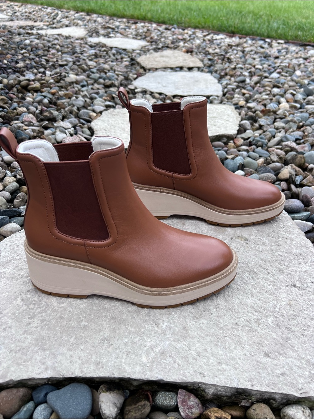 Cole Haan Zerogrand Cityquest Waterproof Leather Wedge Boots (NEW) NWOT